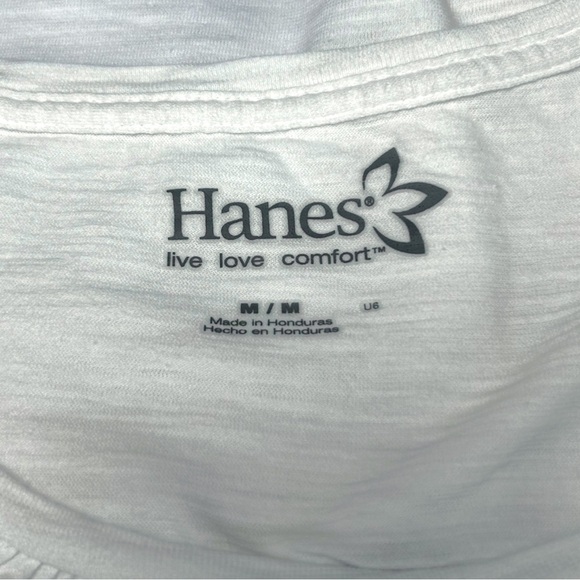 4/$20 Hanes Women's Classic Off White Short Sleeve Tee - Picture 3 of 3